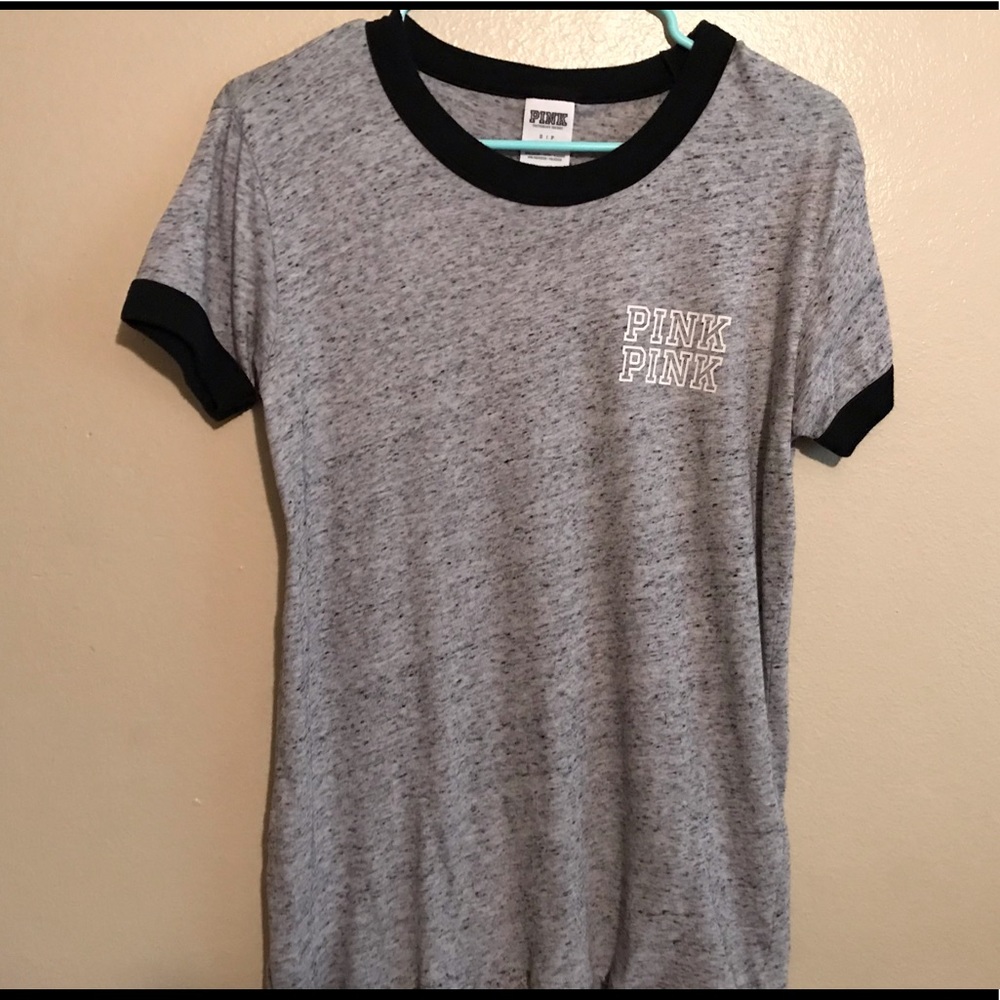 A pink grey shirt